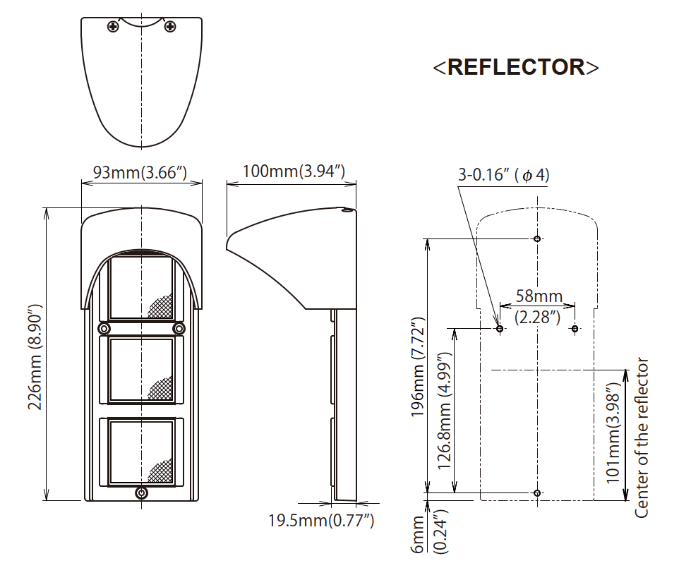 Takex PR-30BE 30m Outdoor / 40m Indoor Time of Flight Reflector Beam